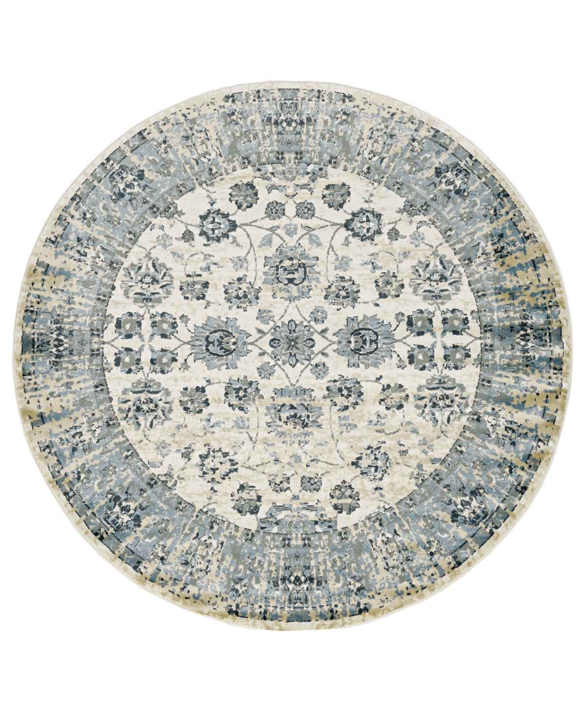 Kas Heritage 9368 7'7" X 7'7" Round Area Rug In Ivory