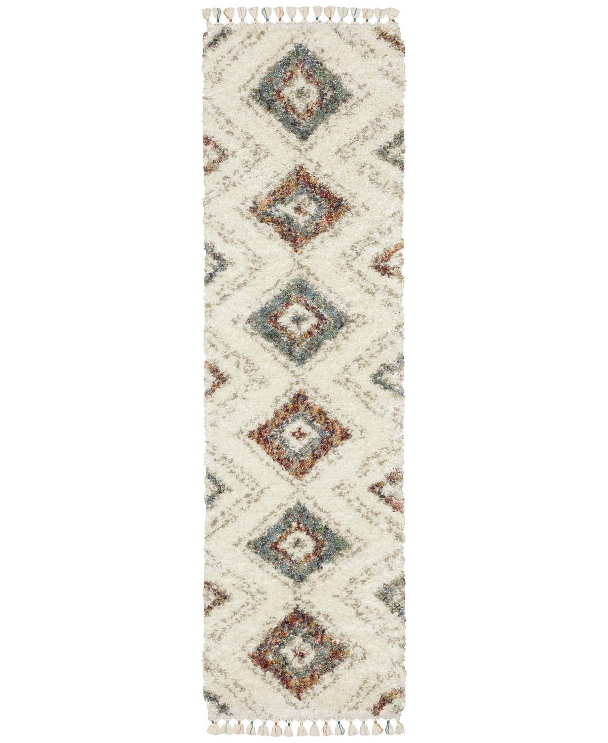 Jhb Design Vertical Shag Vls07a 2'3" X 7'6" Runner Area Rug In Ivory