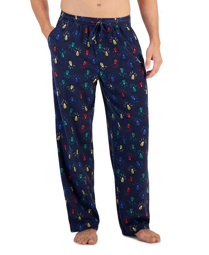 Club Room Men's Holiday Lights Fleece Pajama Pants, Created for Macy's ...