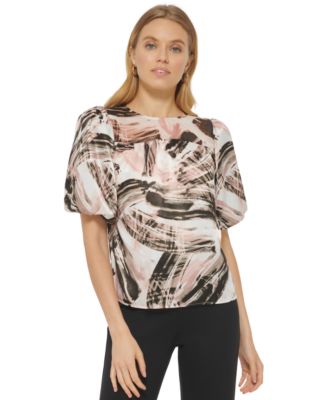 DKNY - Women's Short-Sleeve Peasant Top