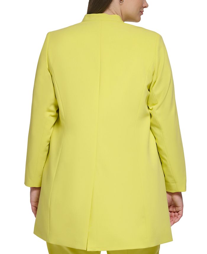 Calvin Klein Plus Size OpenFront Collarless Blazer Macy's