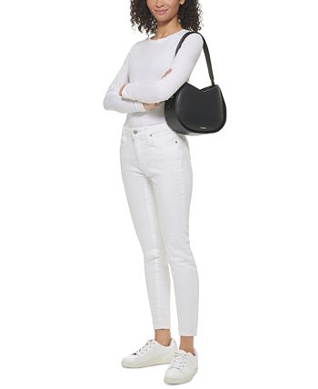 Calvin Klein Willow Demi Shoulder Bag, Black/Silver: Handbags