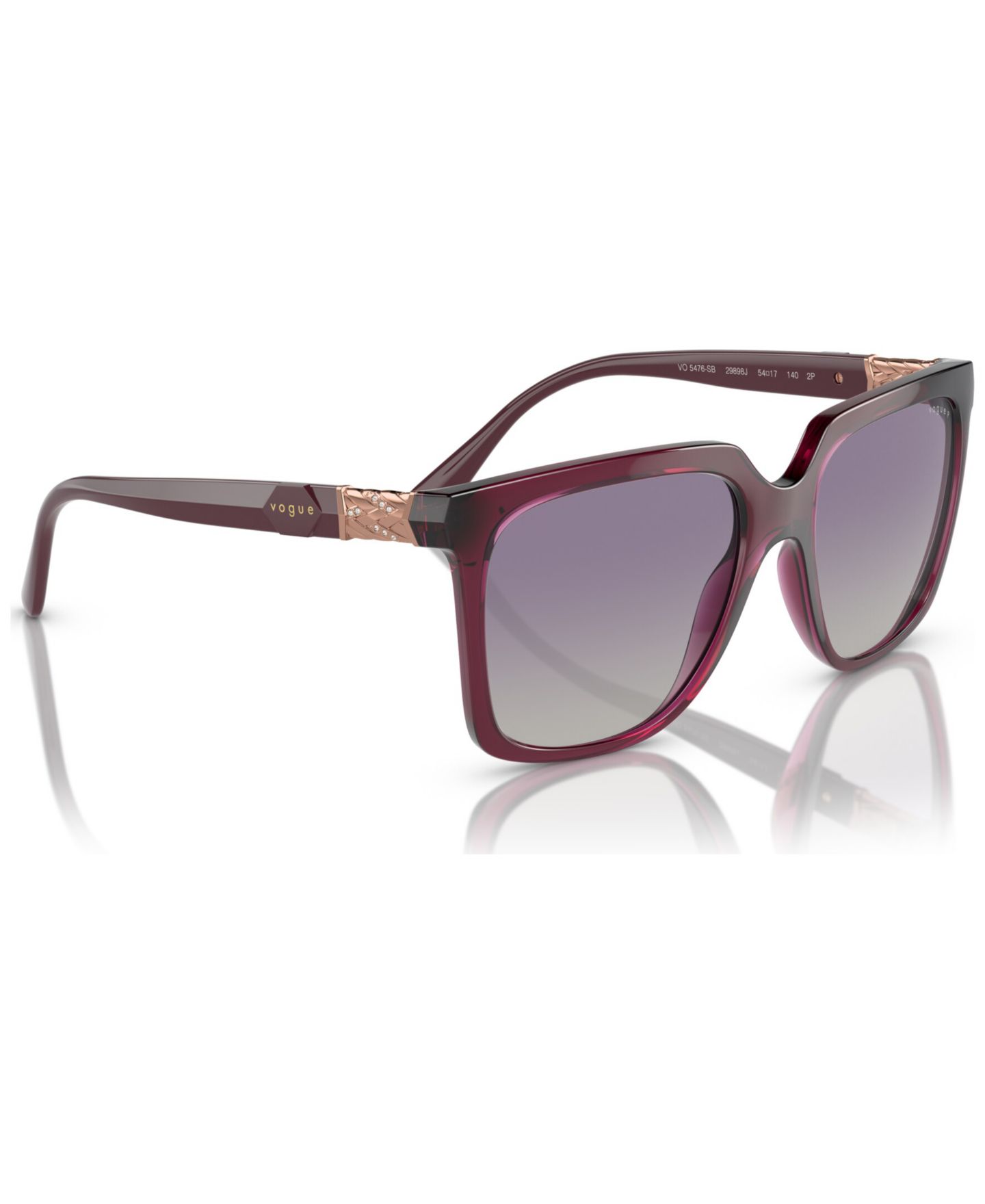 Женские солнцезащитные очки Vogue Eyewear Polarized Sunglasses, VO5476SB, цвет: Прозрачный вишнёвый — фото 2