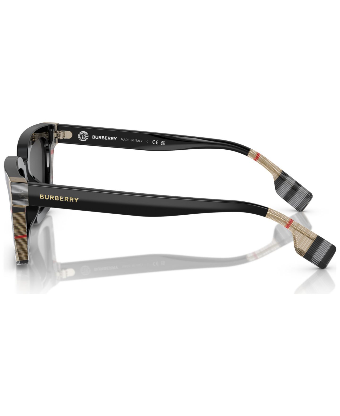 Женские солнцезащитные очки Burberry Sunglasses, Briar, цвет: Чёрный / В клетку — фото 4