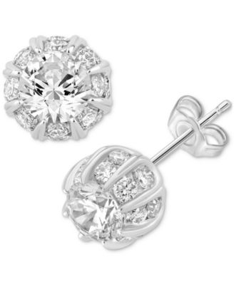 Macy's - Diamond Halo Stud Earrings (1 ct. t.w.) in 14k White Gold