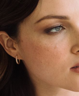 Crystal 14K Gold-Plated Vermeil Cecile Hoops