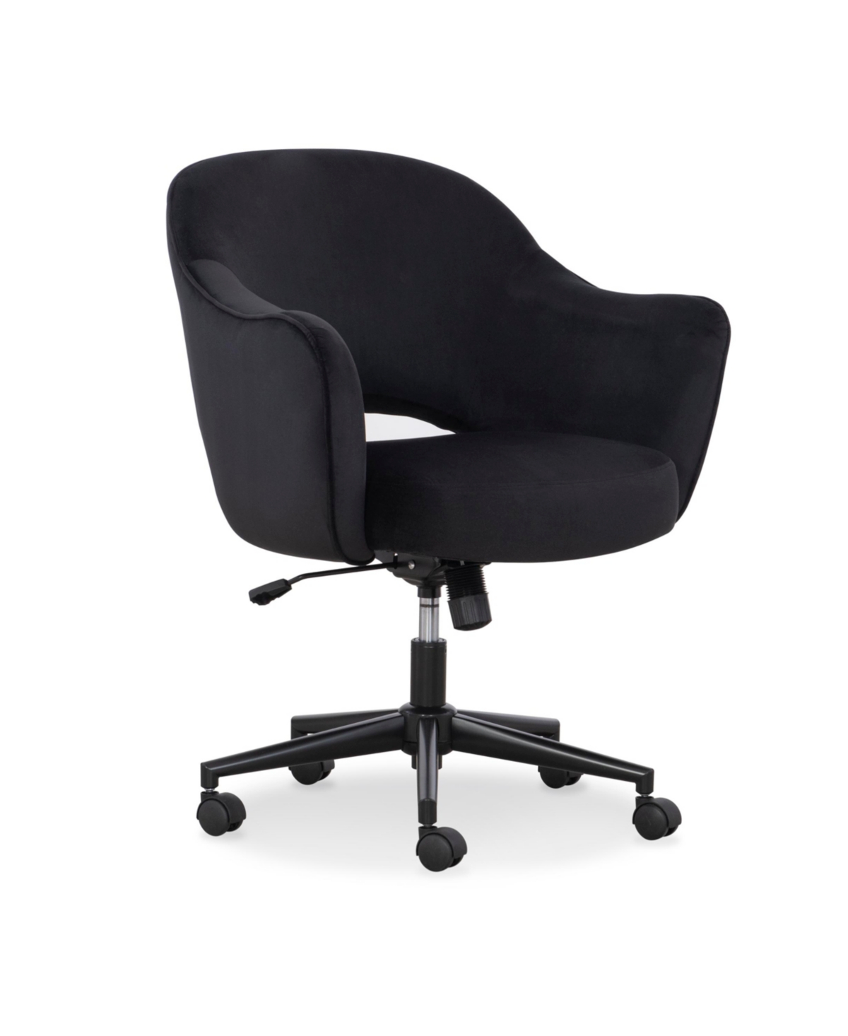Home Furniture Outfitters Sawyer Black Faux Velvet Task Chair