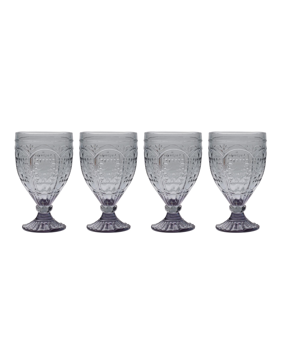 Fitz And Floyd Trestle 12-oz Goblet Glasses 4-piece Set In Assorted