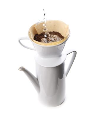 Number 2-Size Porcelain Filter Cone and Flexible Mesh Coffee Filter, Brews 2 to 6-Servings