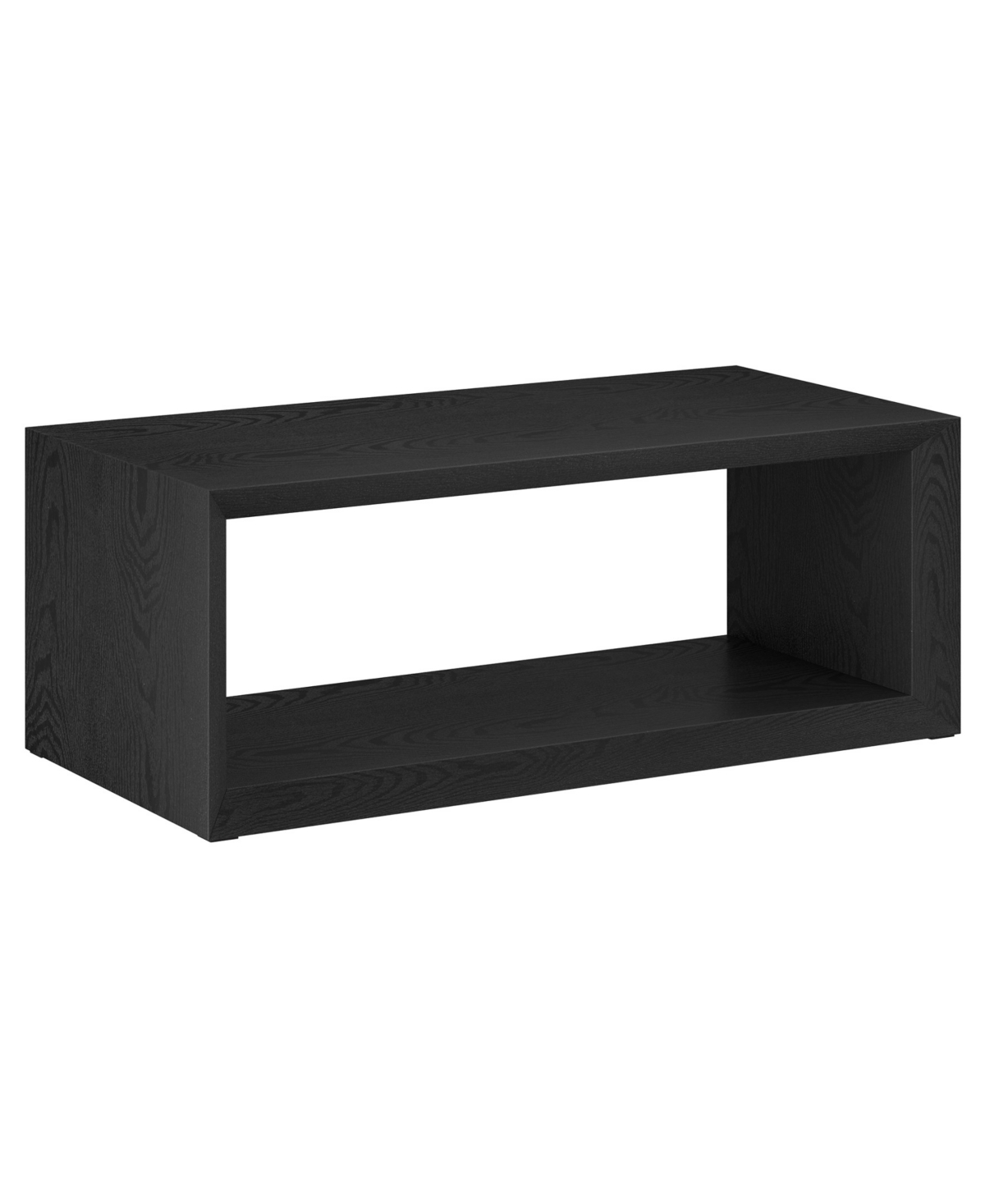 Hudson & Canal Osmond 48" Wide Rectangular Coffee Table In Black Grain