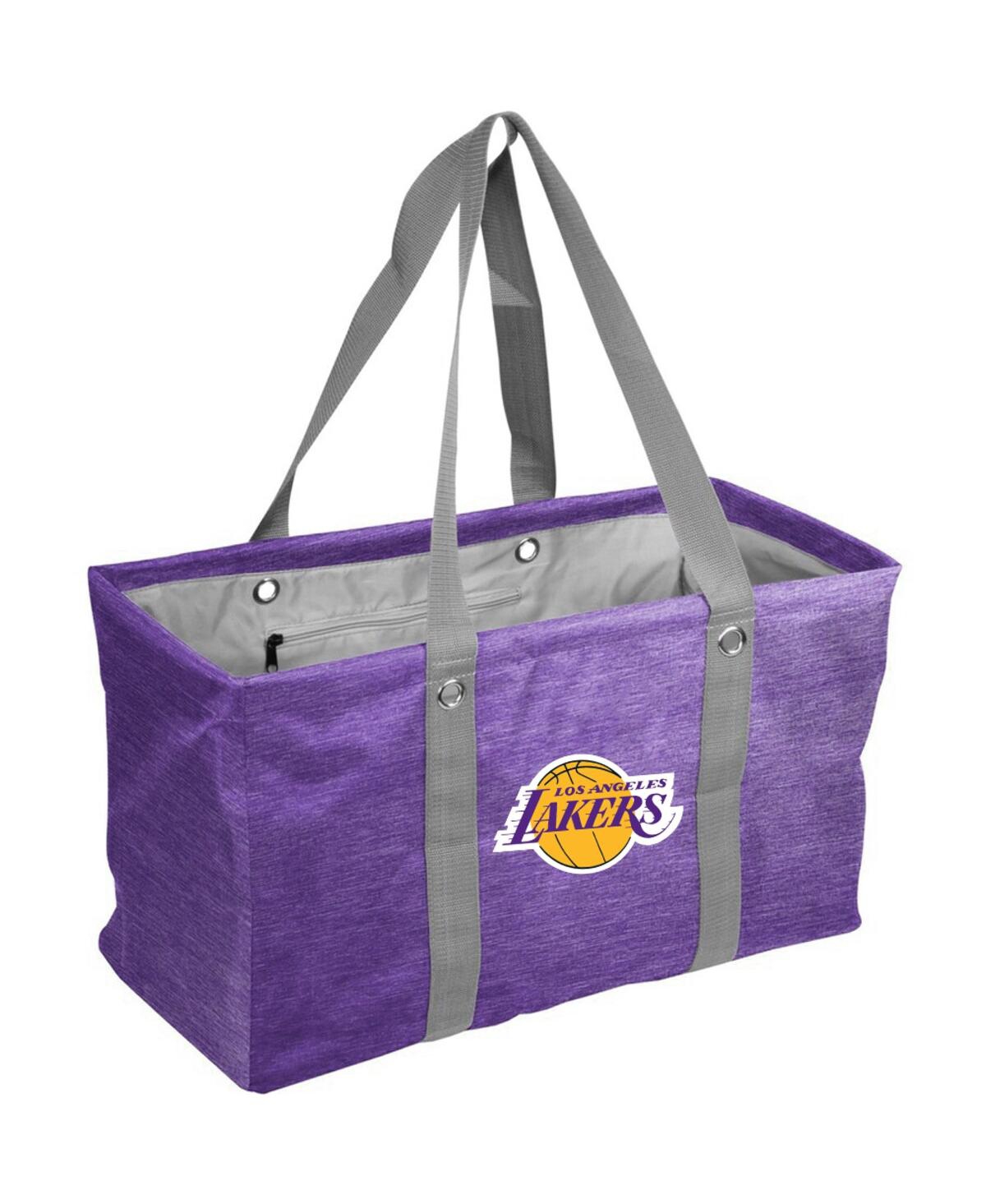 Logo Brands Men's And Women's Los Angeles Lakers Crosshatch Picnic Caddy Tote Bag In Purple
