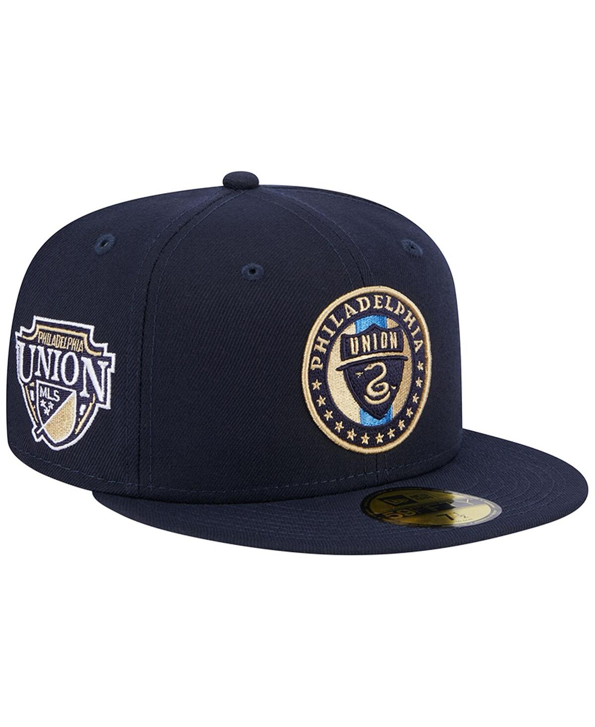 Shop New Era Men's  Navy Philadelphia Union Patch 59fifty Fitted Hat
