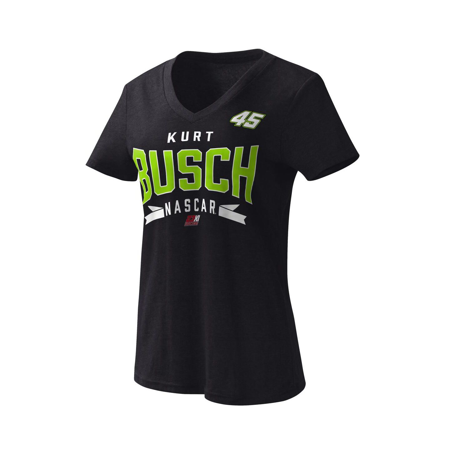 Женская футболка G-III 4Her by Carl Banks Black Kurt Busch Dream Team V-Neck — фото 1