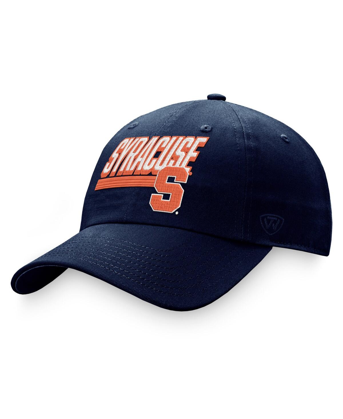 Top Of The World Navy Syracuse Orange Slice Adjustable Hat In Navy