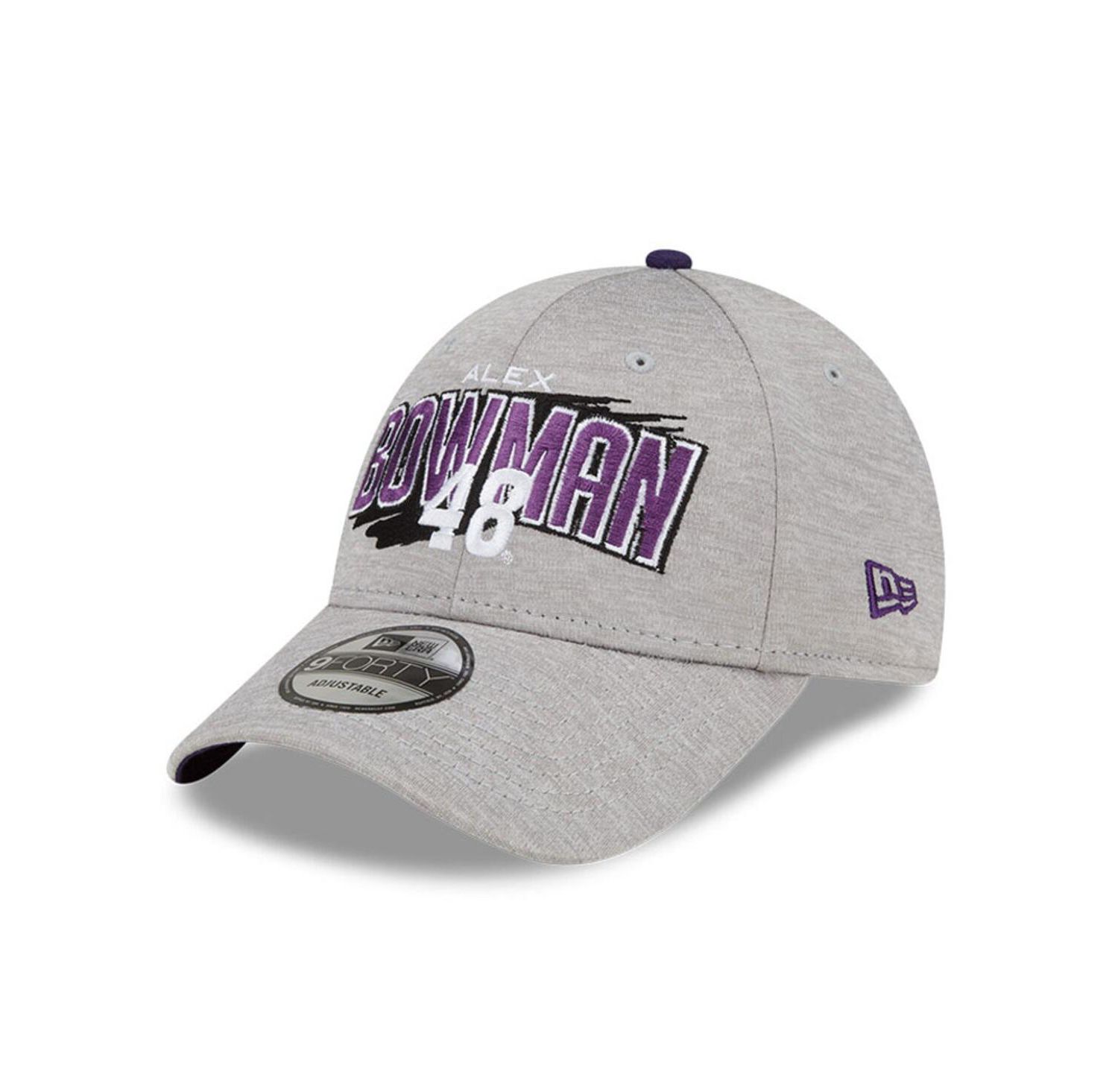 Men's Gray Alex Bowman Name Splash 9FORTY Snapback Adjustable Hat