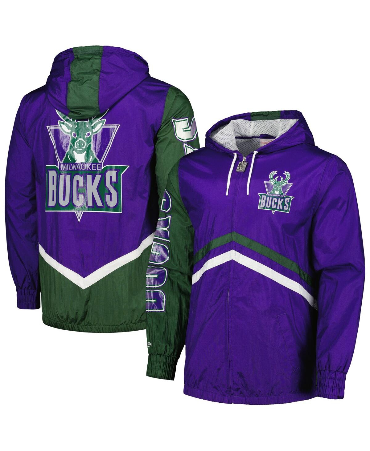 Mitchell & Ness Men's  Purple Milwaukee Bucks Undeniable Full-zip Windbreaker Jacket In Purple