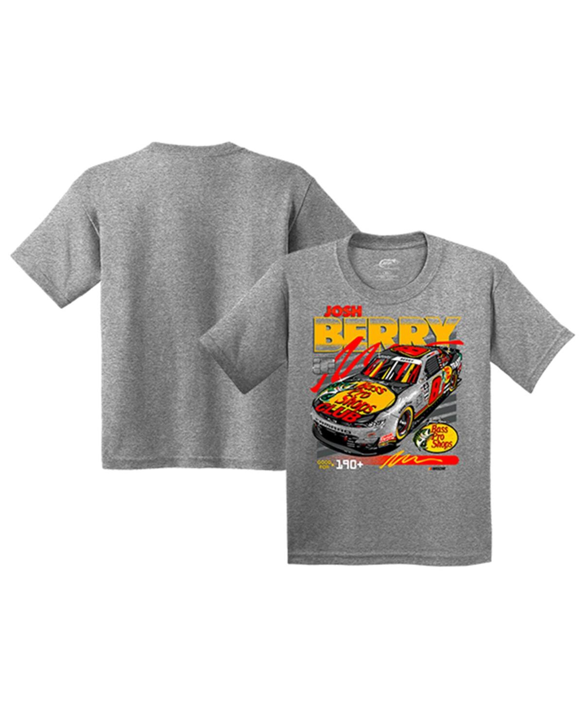 Big Boys and Girls Jr Motorsports Official Team ApparelJosh Berry 2023 #8 Bass Pro Shops T-shirt - Heather Gray