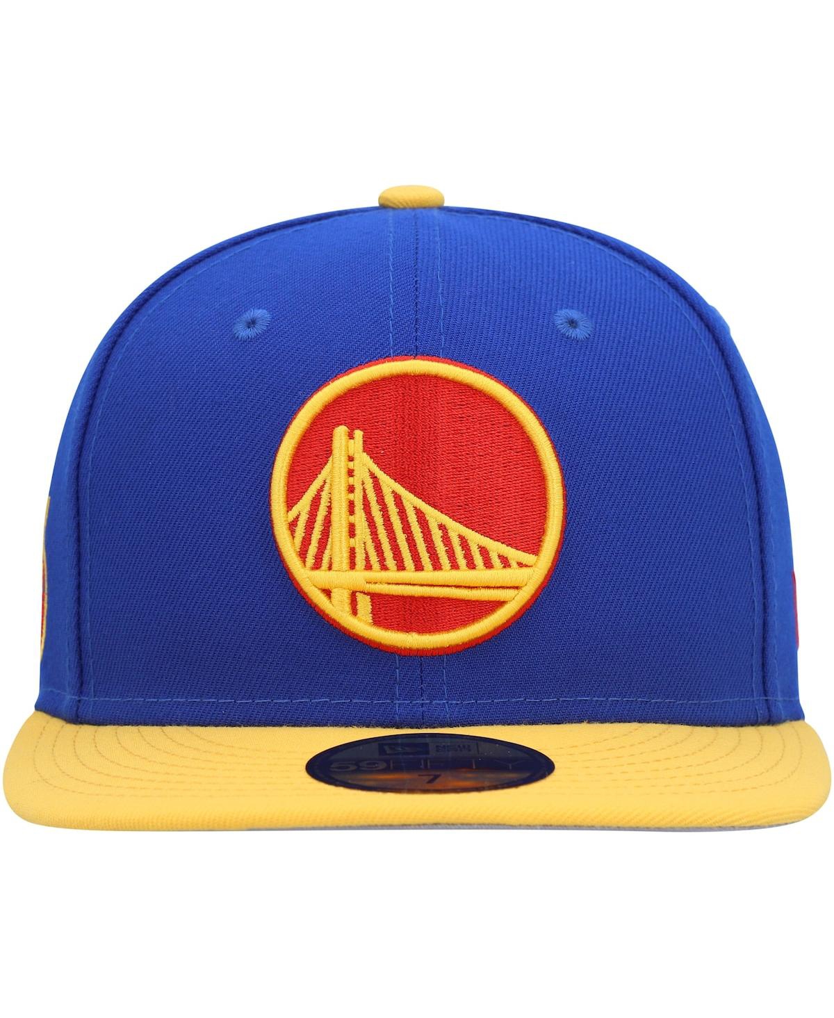 Shop New Era Men's  Blue Golden State Warriors Side Patch 59fifty Fitted Hat