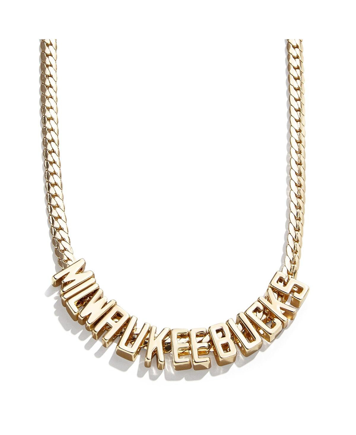 Shop Baublebar Women's  Milwaukee Bucks Team Chain Necklace In Gold-tone