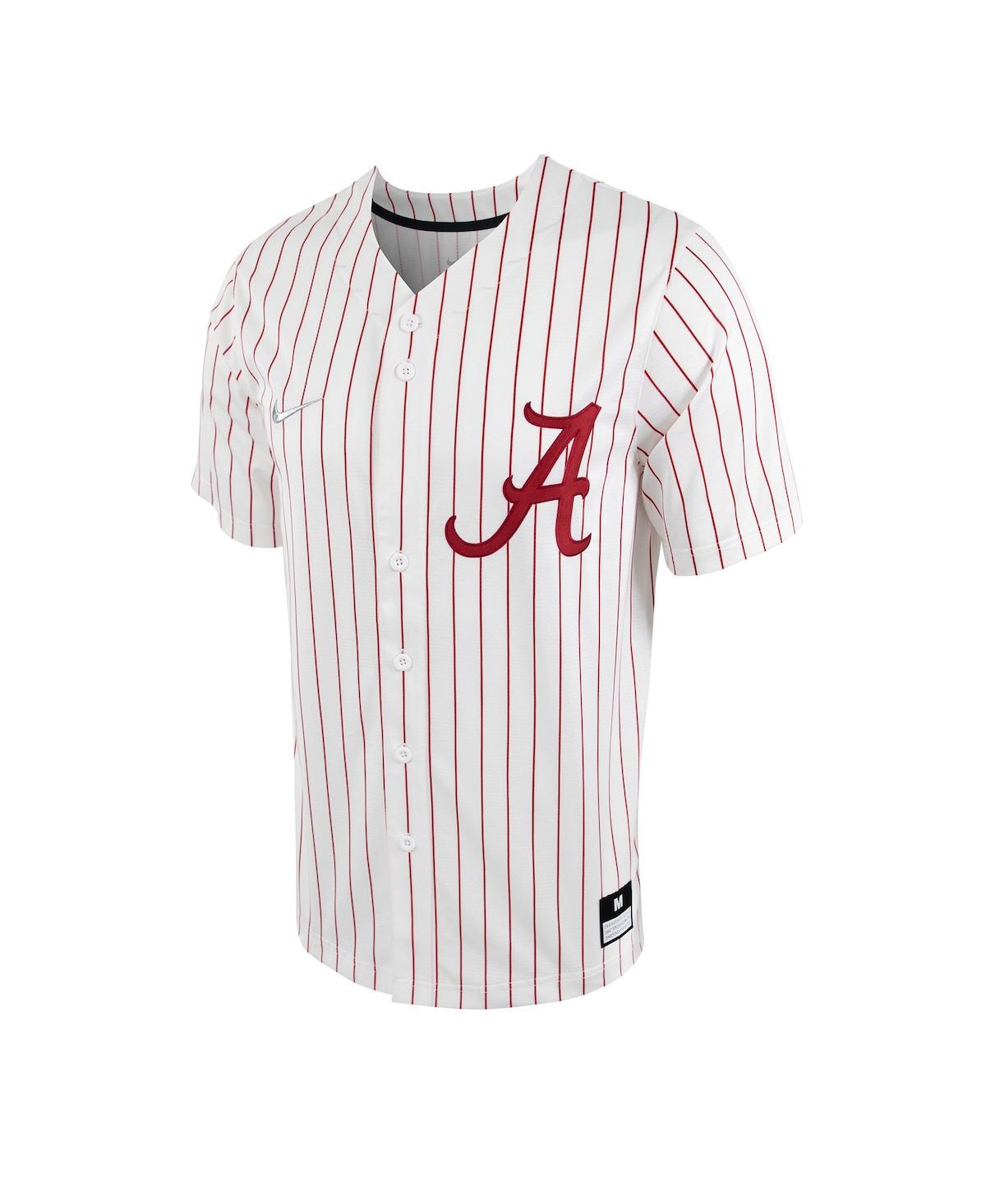 Men's Nike Crimson Alabama Crimson Tide Pinstripe Replica Full-Button Baseball Jersey - Crimson