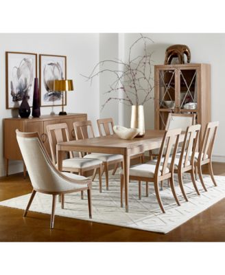 Klaussner Home Furnishings - Empire 9pc Dining Set (Rectangular Table + 6 Side Chairs + 2 Host Chairs)