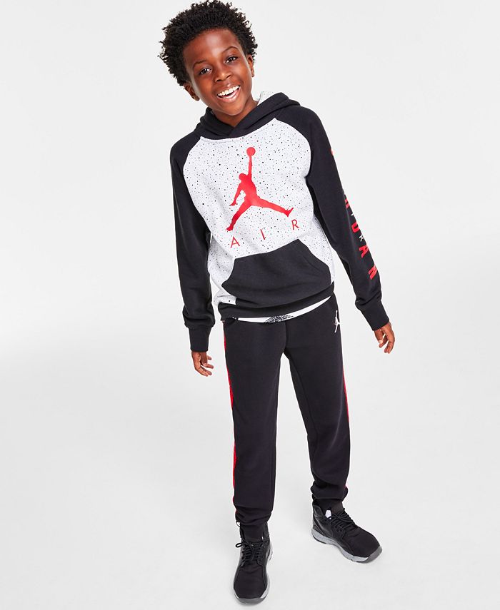 Jordan Big Boys Jumpman Air Speckle-Print Hoodie & Fleece Pants - Macy's