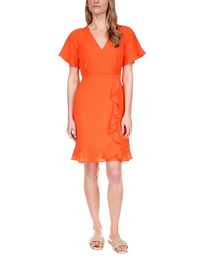 Michael Kors Women's Faux-Wrap Ruffle Mini Dress & Reviews - Dresses -  Women - Macy's