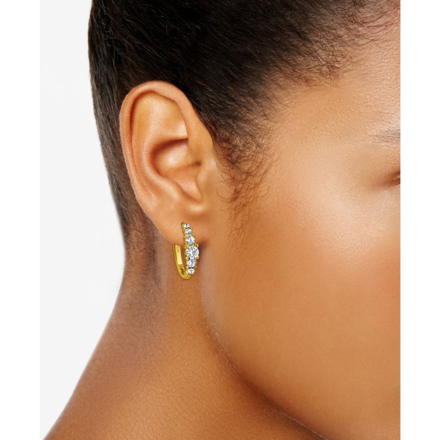 Crystal 18K Gold Plated Hoop Earring