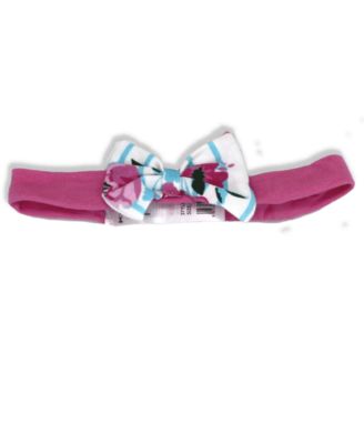 Baby Girls Pink Floral Top, Legging Pants and Headband, 3 Piece Set