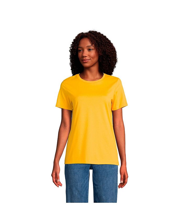 Lands' End Women's Relaxed Supima Cotton Short Sleeve Crewneck T-Shirt ...