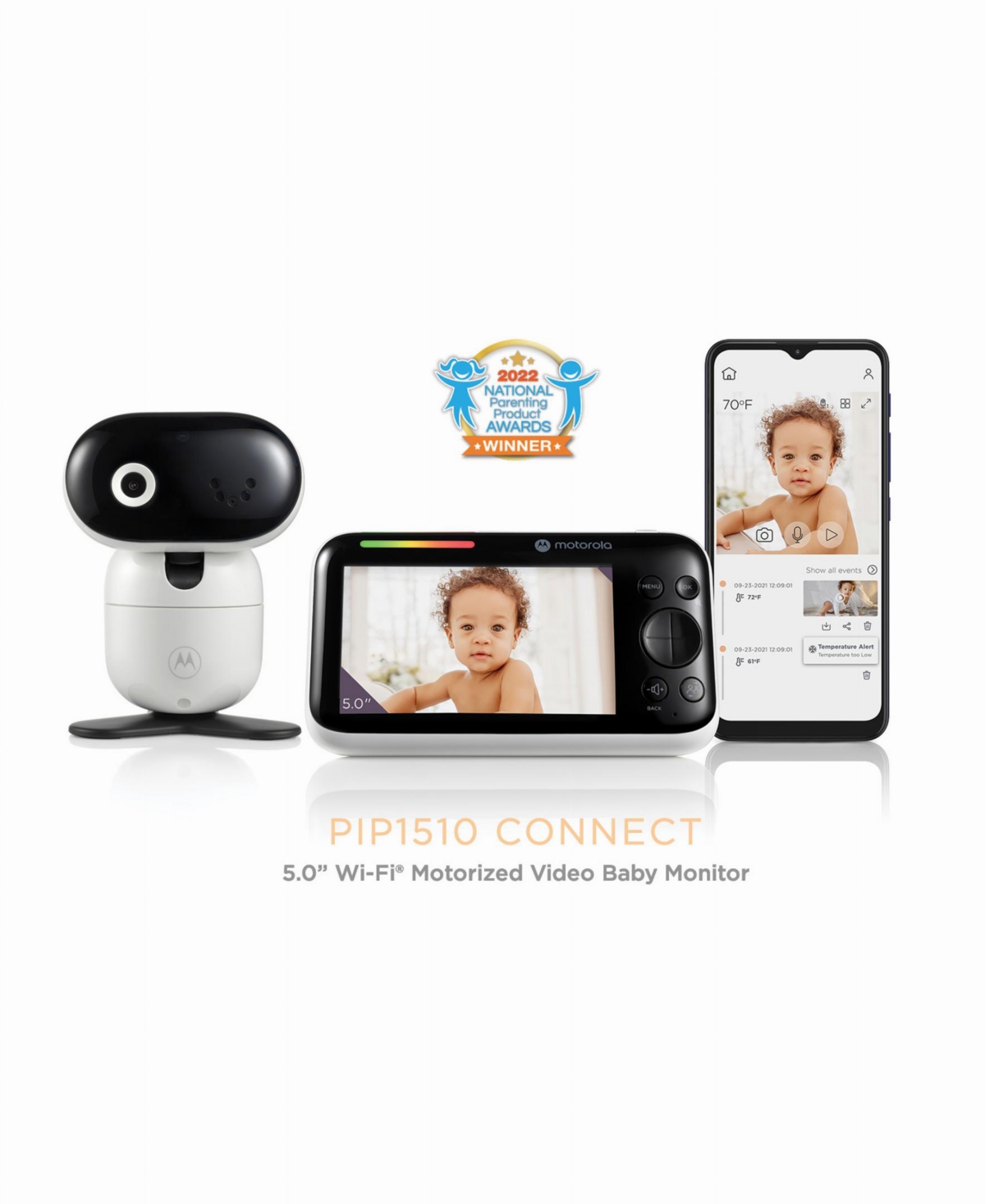 Motorola Connect 5.0" Wi-fi Motorized Video Baby Monitor In White