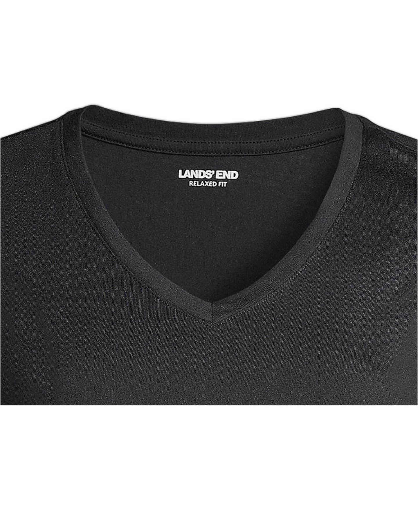 Женская футболка Lands' End Supima Cotton Long Sleeve V-Neck, цвет: Чёрный — фото 24