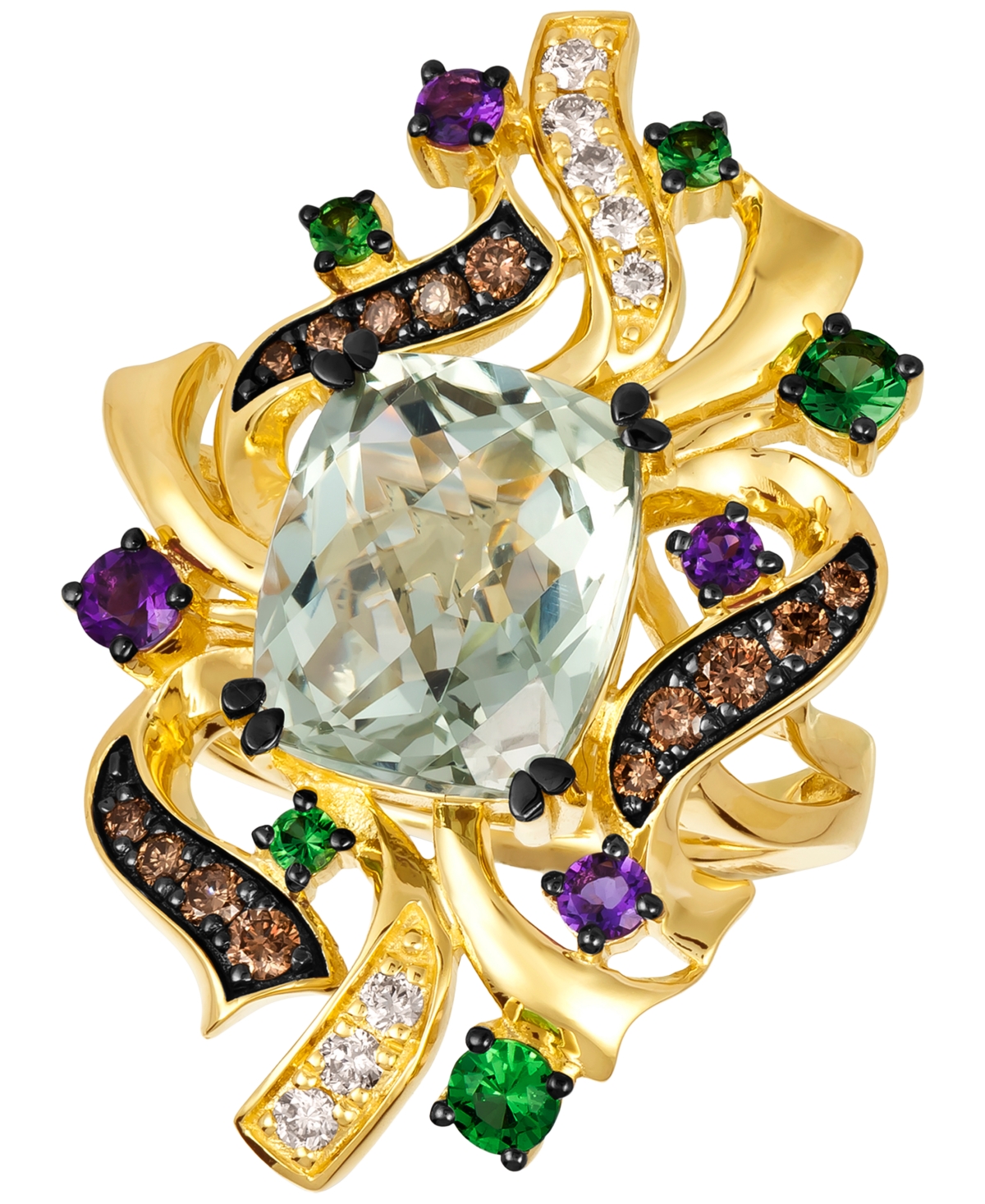Le Vian Crazy Collection Multi-gemstone (5-1/3 Ct. T.w.) & Diamond (3/8 Ct. T.w.) Swirling Cluster Statement In No Color