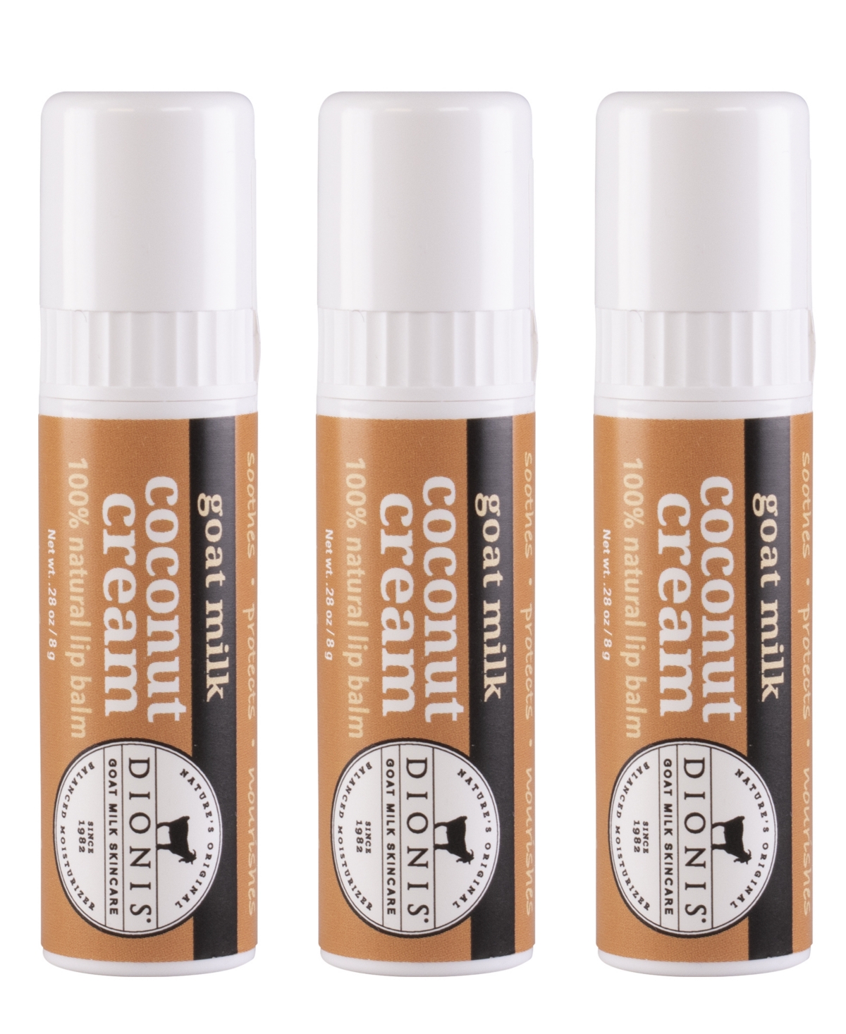 Dionis Coconut Cream Lip Balm Set, 3 Piece In No Color