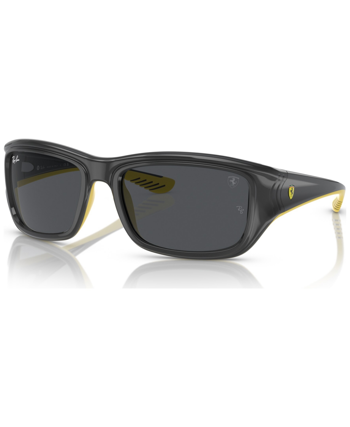 Ray Ban Sunglasses Male Rb4405m Scuderia Ferrari Collection - Grey On Yellow Frame Grey Lenses 59-19