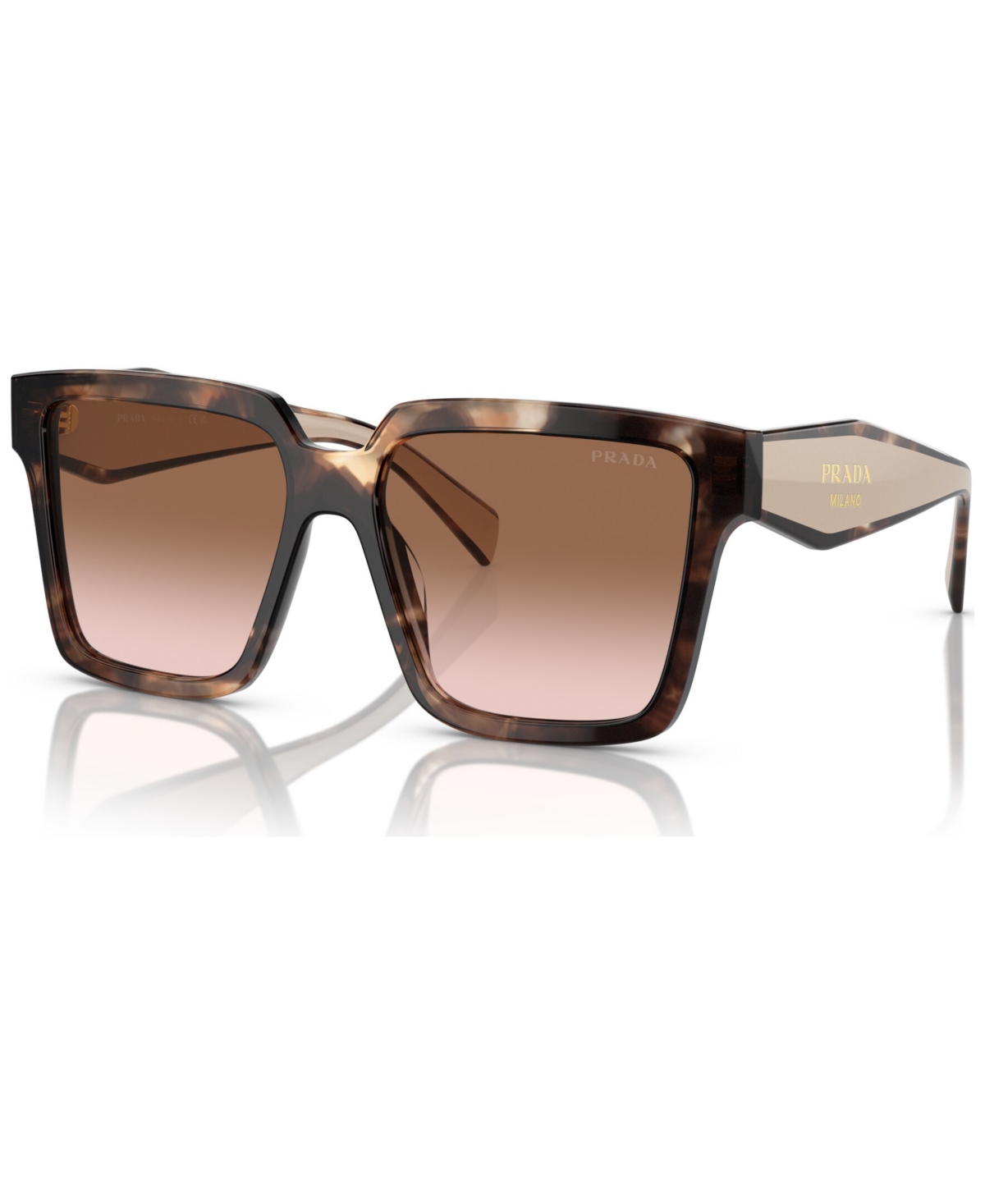 Shop Prada Women's Low Bridge Fit Sunglasses, Pr 24zsf In Caramel Tortoise