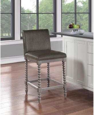 Abbott 26" Spindle Counter Stool with Frame and Faux Leather