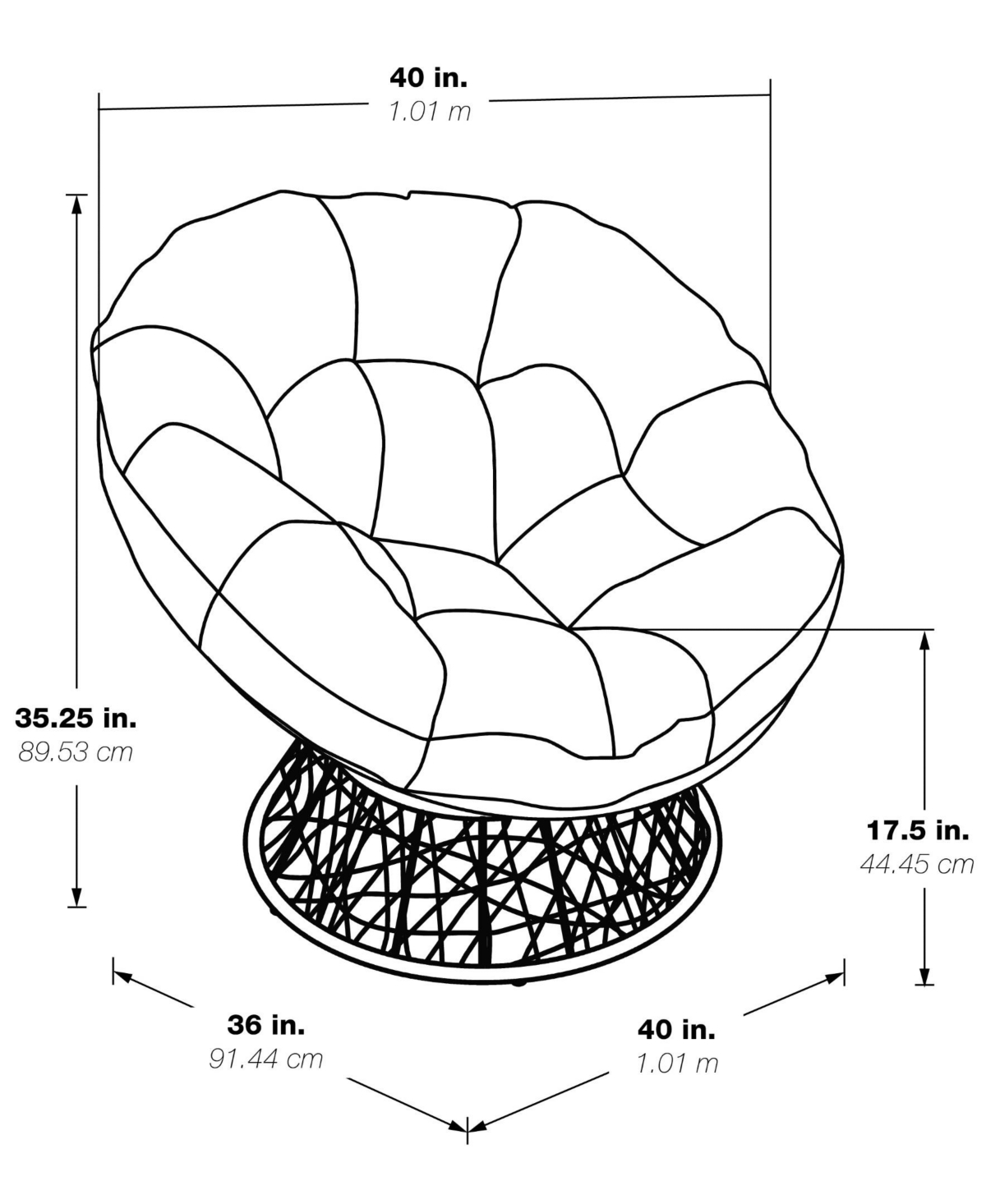 Osp Home Furnishings Papasan Chair With Round Pillow Cushion And Wicker Weave In Pink