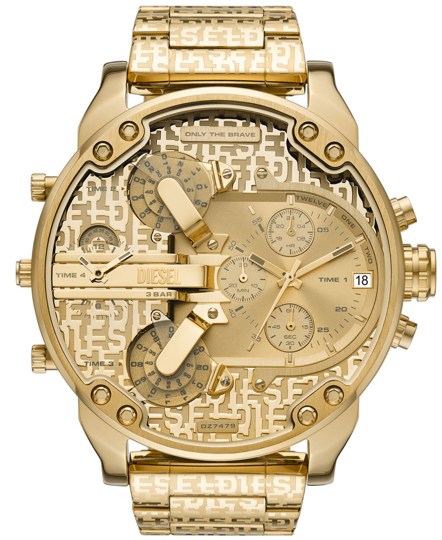 Мужские часы Diesel Mr. Daddy 2.0 Quartz Gold-Tone Stainless Steel Watch 57mm — фото 1