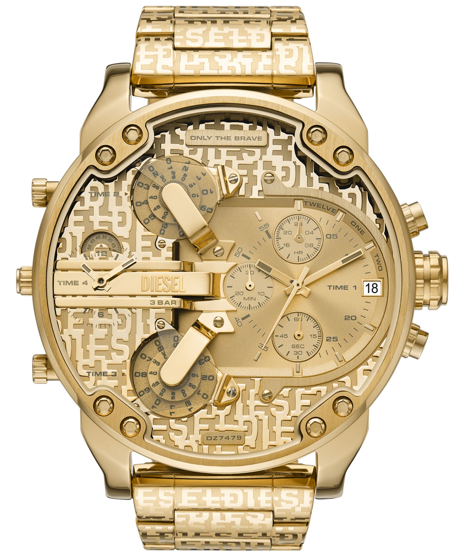 Men's Mr. Daddy 2.0 Quartz Gold-Tone Stainless Steel Watch 57mm