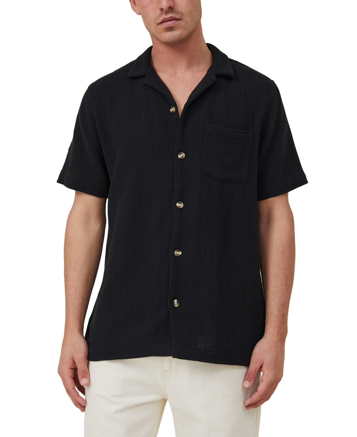 Cotton On Men's Palma Short Sleeve Shirt In Washed Black