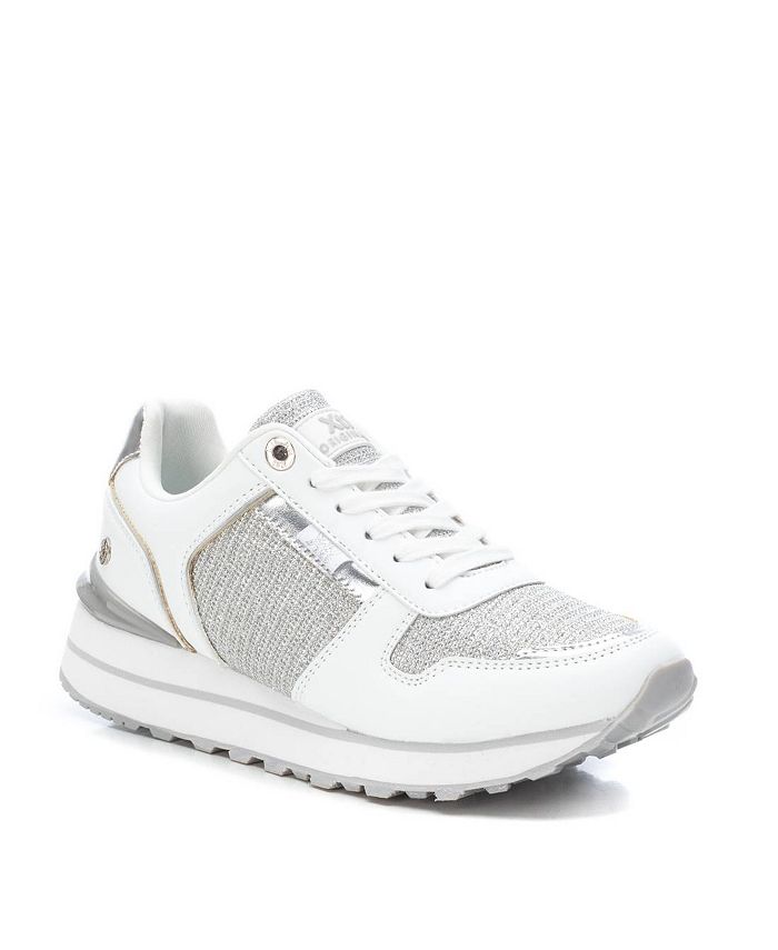 XTI Women's Casual Sneakers By White With Silver Accent - Macy's