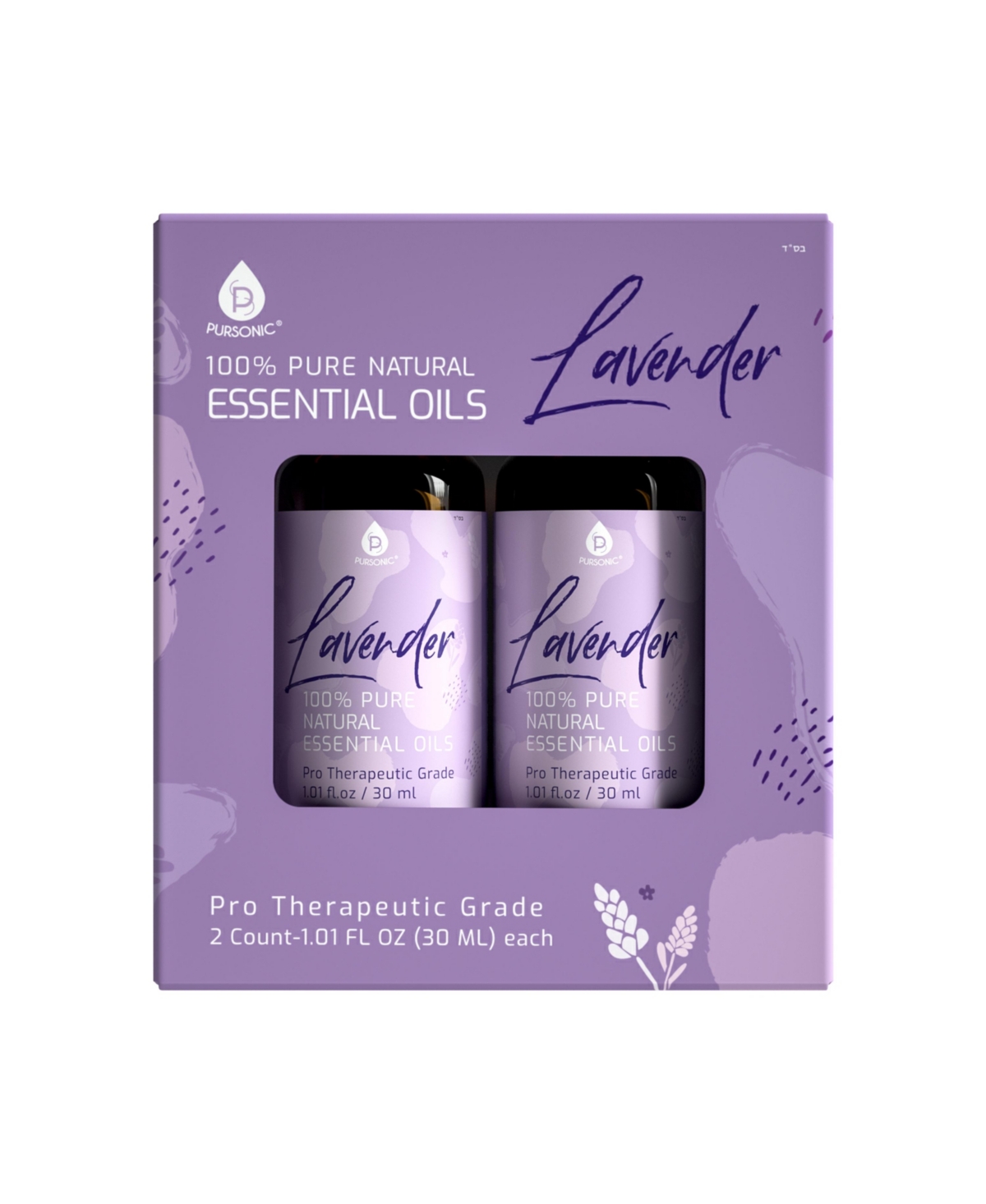 100% Natural Lavender Essential Oils, Pro Therapeutic Grade - 2 Count 30ML Each - Purple