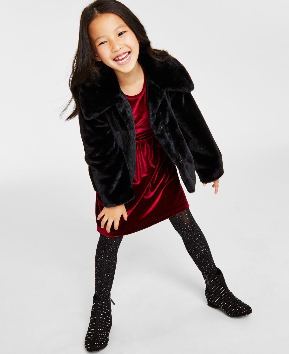 Inc International Concepts Mommy And Me Toddler & Little Girls Faux-fur Coat, Created For Macy's In Black