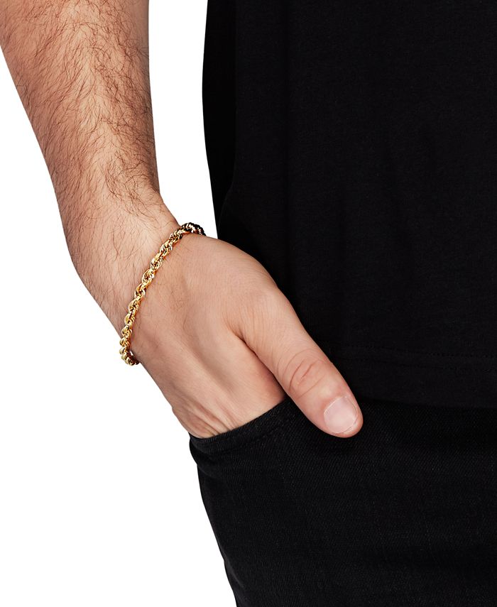 Macy's Men's Cashmere Rope Link Bracelet in 10k Gold Macy's