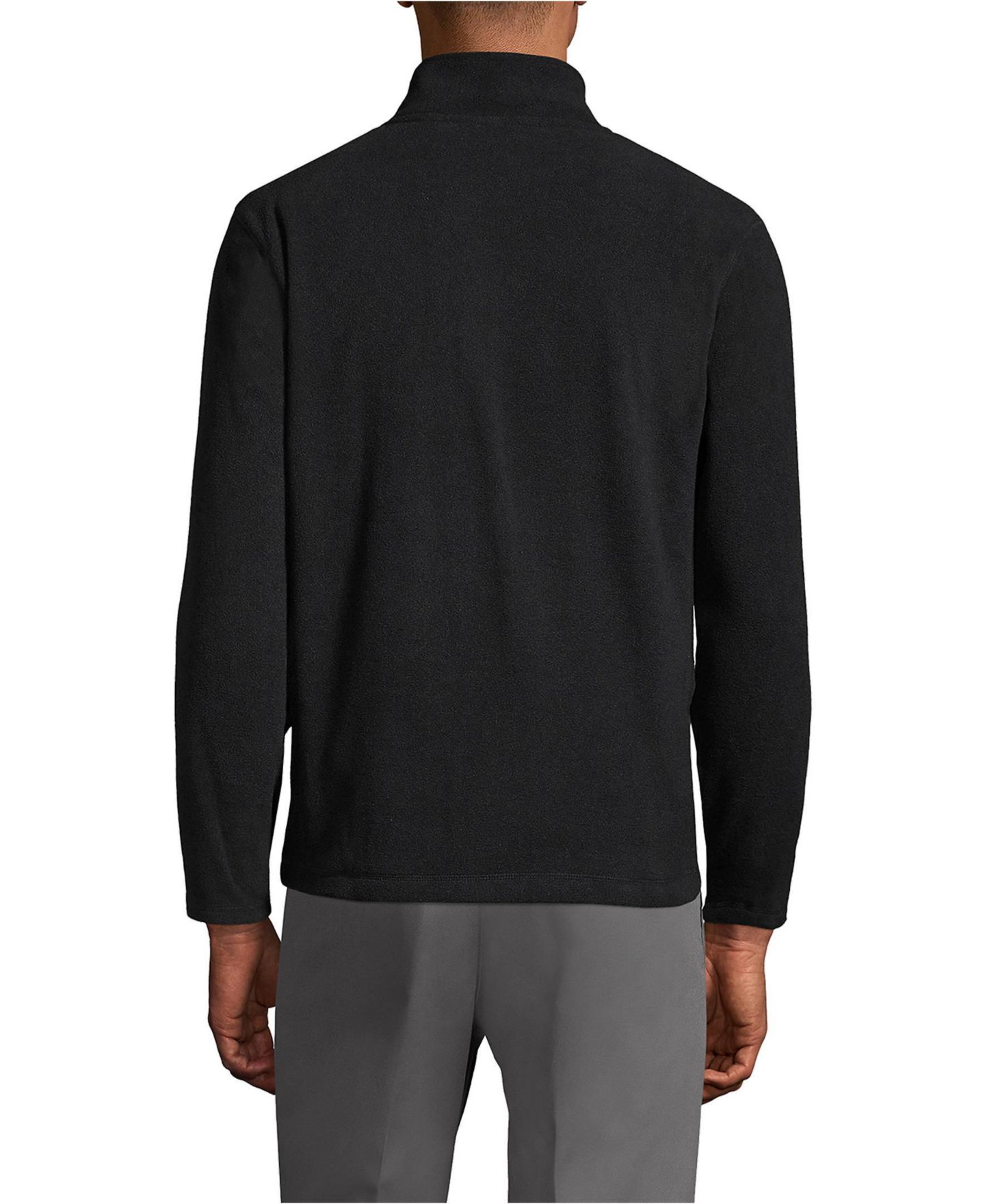 Мужская куртка Lands' End Full-Zip Mid-Weight Fleece, цвет: Чёрный — фото 8