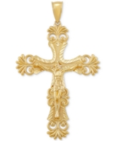 Men's Ornate Crucifix Cross Pendant in 10k Gold - Gold