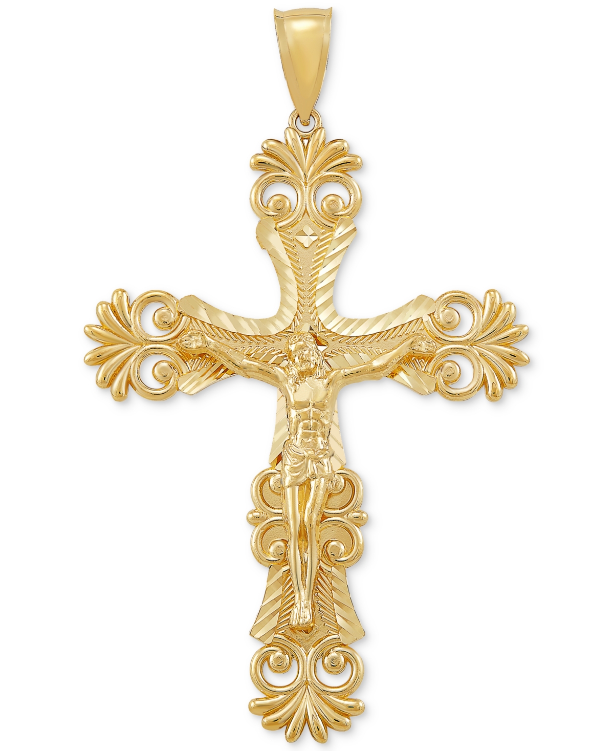 Macy's Men's Ornate Crucifix Cross Pendant In 10k Gold