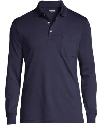 Men's Long Sleeve Cotton Supima Polo Shirt with Pocket
