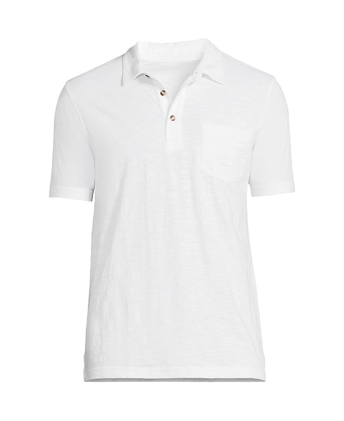 Lands' End Men's Short Sleeve Slub Pocket Polo Shirt Macy's